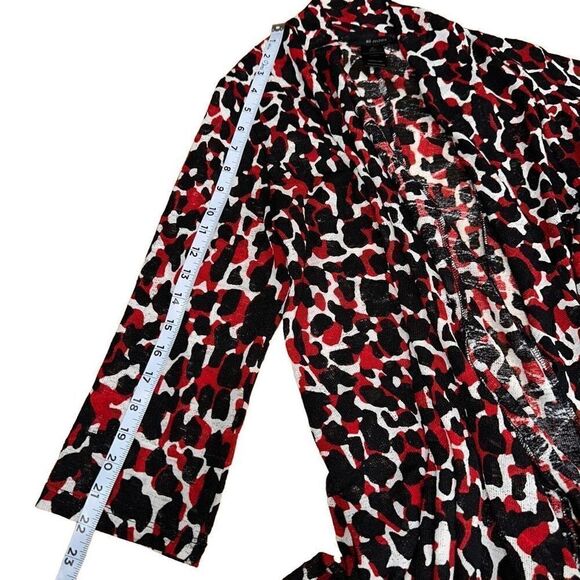 Ali Miles Burnout Leopard Mesh Cardigan Womens Medium Modern Colorful Chic - Picture 8 of 10